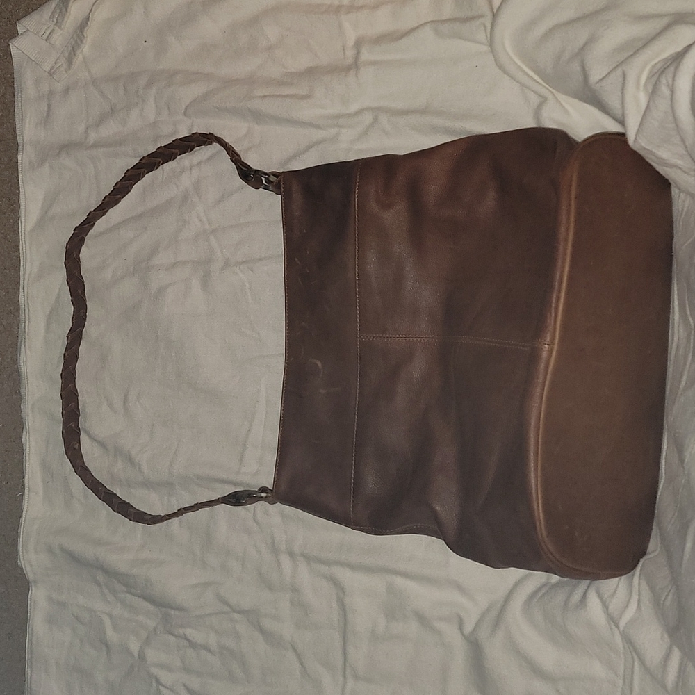 Serrv International Brown Leather Large Hobo Bag